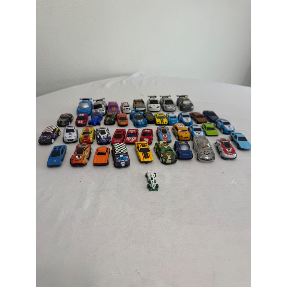 Mixed Lot of 40+ Miniature Toy Cars Racing Police Sports Car Bulk Collection